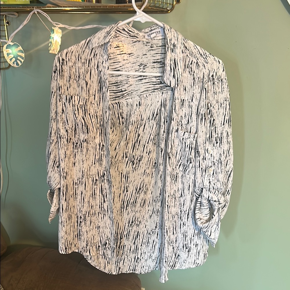 Express Black and White Women's Blouse